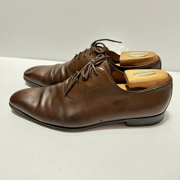 Gucci dress leather shoes formal brown men\'s size 9 monogram cap toe main image 8